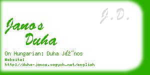 janos duha business card